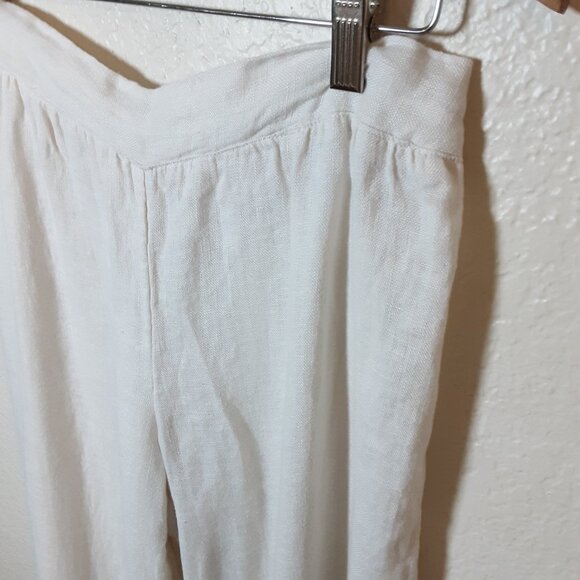 INC High-Waist Cream White Beach Linen Pants - Picture 3 of 5